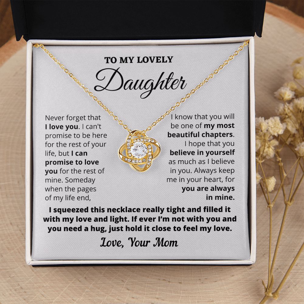 Gift For Daughter From Mom "Never Forget That I Love You" Necklace