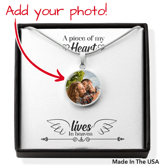 "A Piece Of My Heart Lives In Heaven" - Personalized Necklace