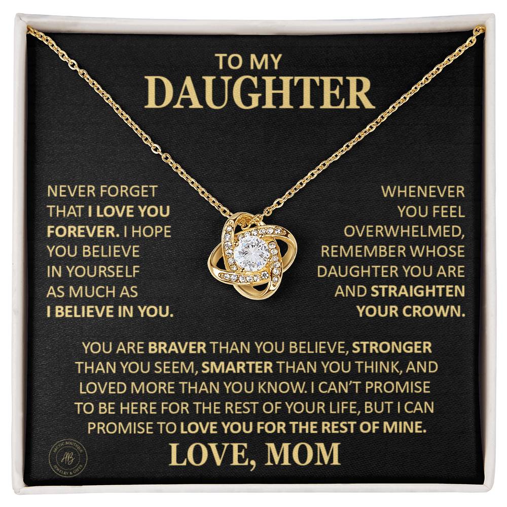 Gift for Daughter From Mom "Never Forget That I Love You" Necklace
