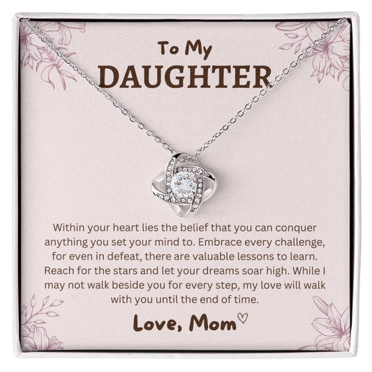 Gift For Daughter From Mom "My Love Will Walk With You" Necklace