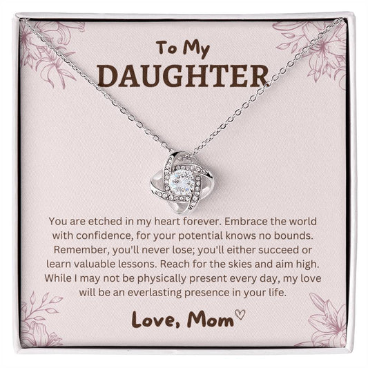 Gift For Daughter From Mom "Etched In My Heart Forever" Necklace