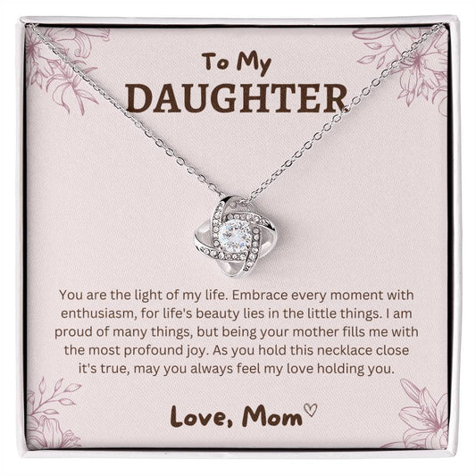 Gift For Daughter From Mom "You Are The Light Of My Life" Necklace