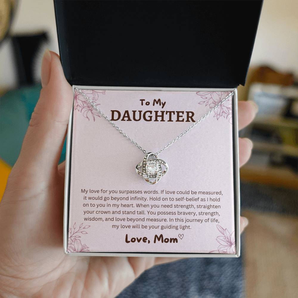 Gift For Daughter From Mom "My Love For You Surpasses Words" Necklace