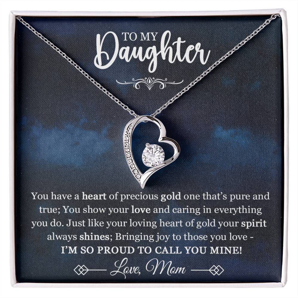 Gift for Daughter from Mom "Heart Of Precious Gold" Necklace