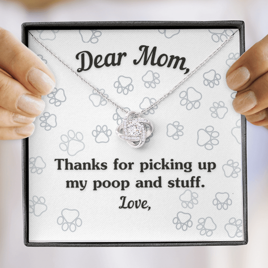 Funny Gift for Dog or Cat Mom "Thank You" Necklace