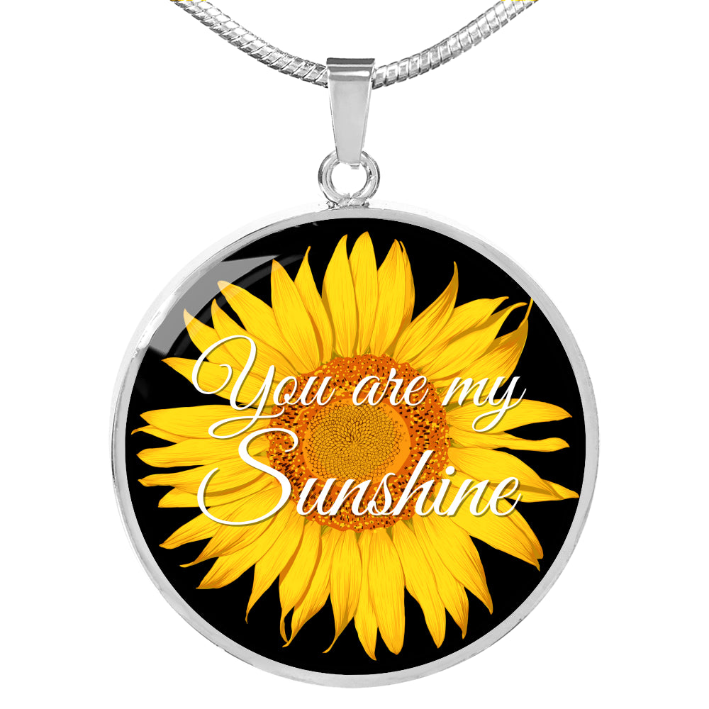"You Are My Sunshine" Custom Engraved Sunflower Necklace