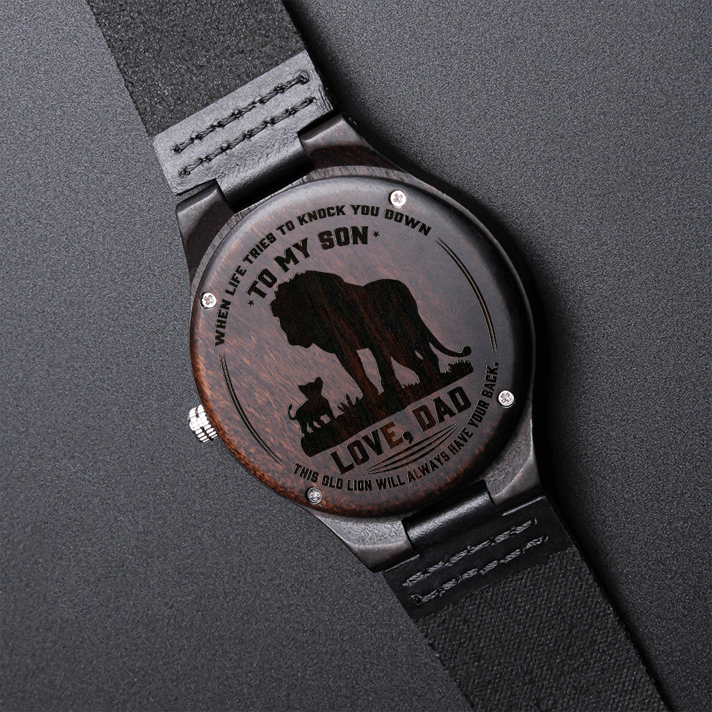 Gift for Son "This Old Lion" Wood Watch