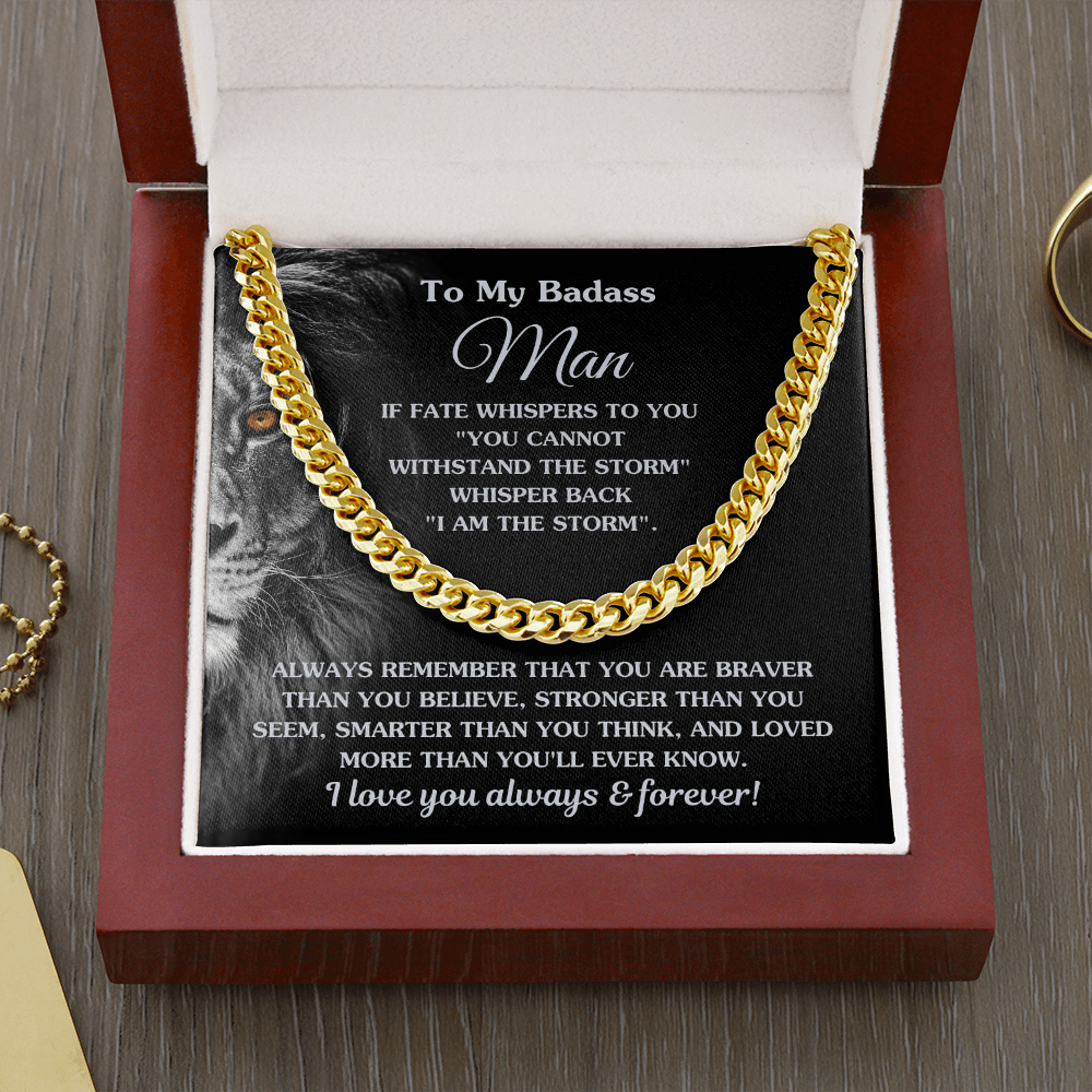 Gift For Your Man "I Am The Storm" Lion Chain Necklace