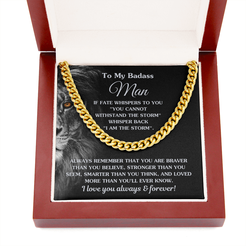 Gift For Your Man "I Am The Storm" Lion Chain Necklace