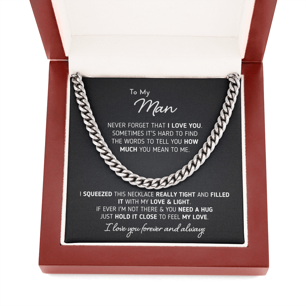 To My Man "Never Forget That I Love You" Necklace