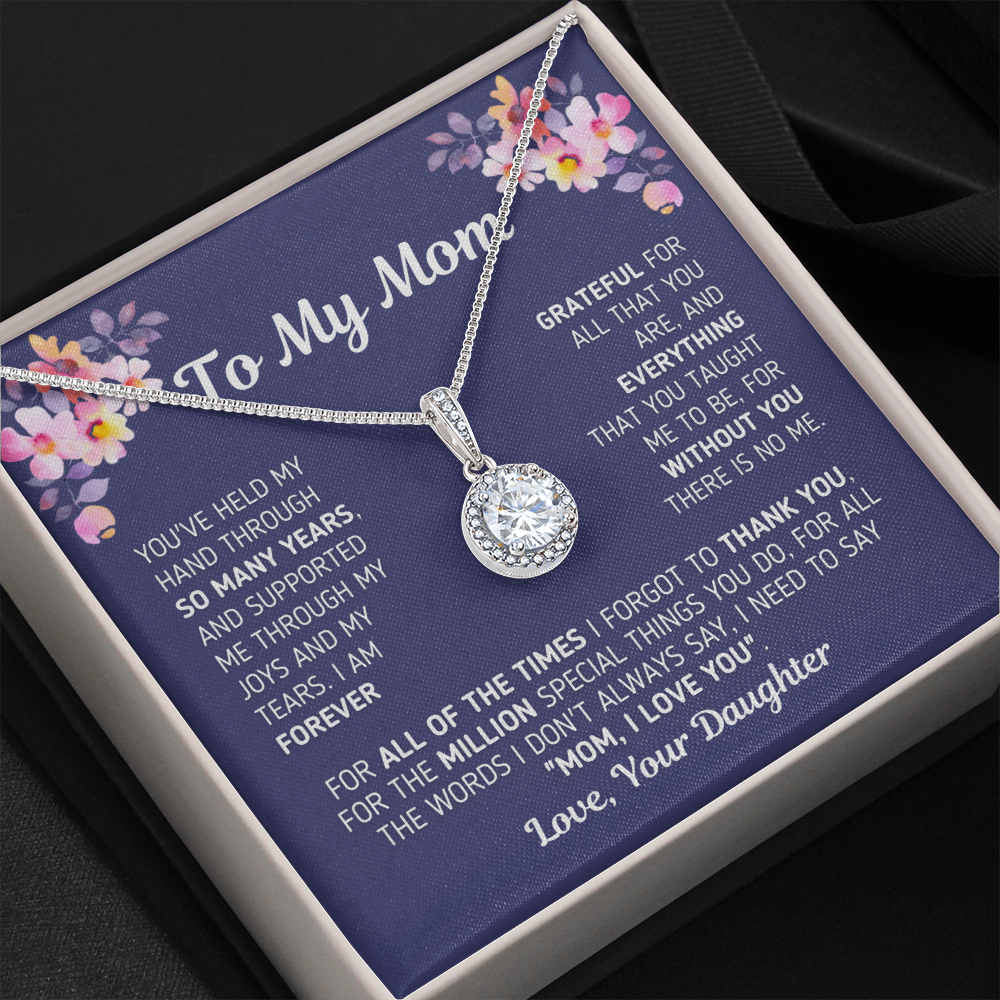 Gift for Mom From Daughter "Without You There Is No Me" Necklace