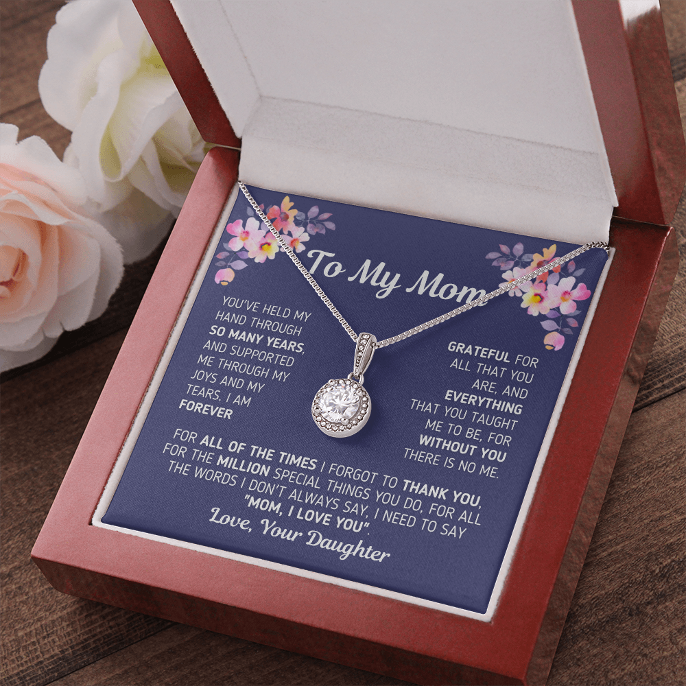Gift for Mom From Daughter "Without You There Is No Me" Necklace