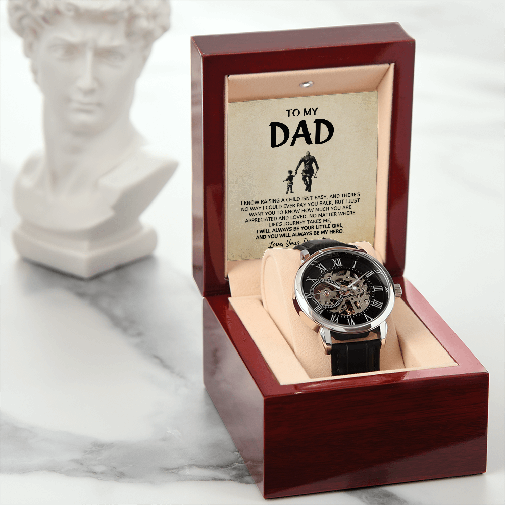 Gift for Dad From Daughter "You Will Always Be My Hero" Watch