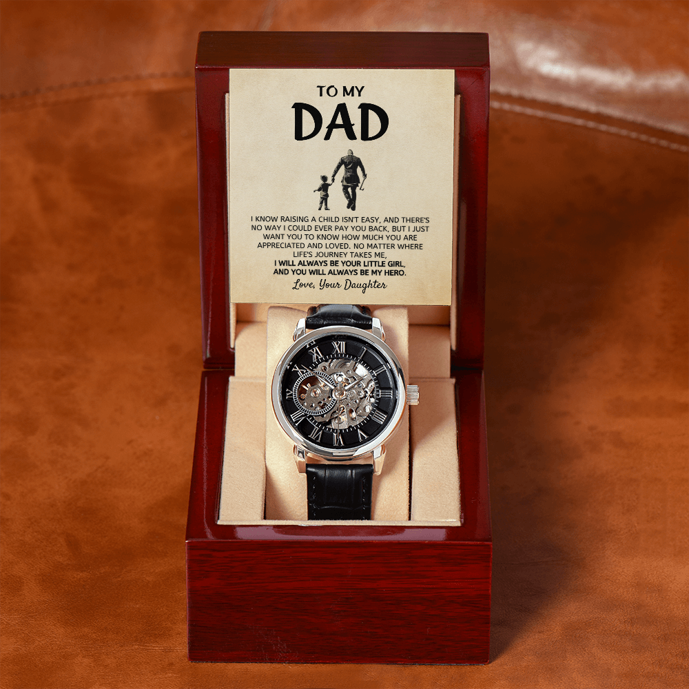 Gift for Dad From Daughter "You Will Always Be My Hero" Watch
