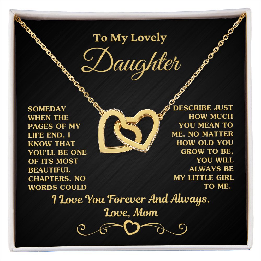 Gift For Daughter "My Little Girl To Me" Love Mom Necklace