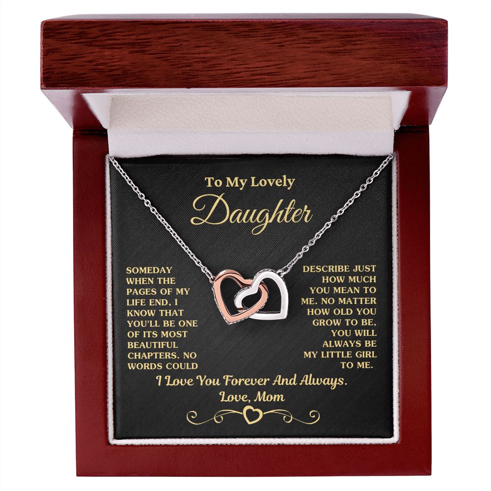 Gift For Daughter "My Little Girl To Me" Love Mom Necklace
