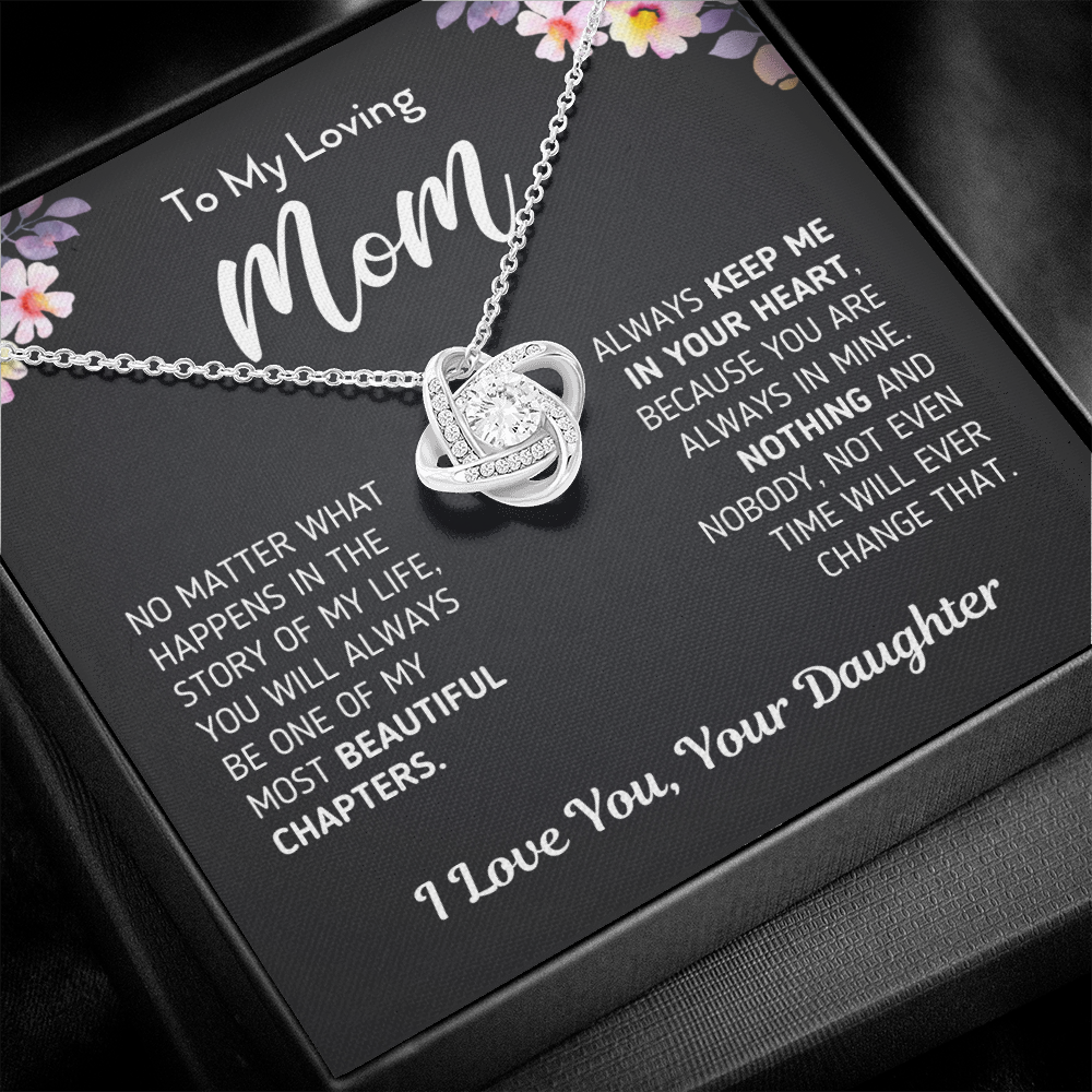 Gift For Mom From Daughter "Always Keep Me In Your Heart" Necklace