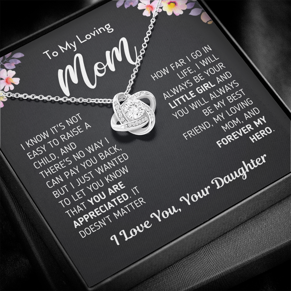 Gift For Mom From Daughter "Forever My Hero" Necklace