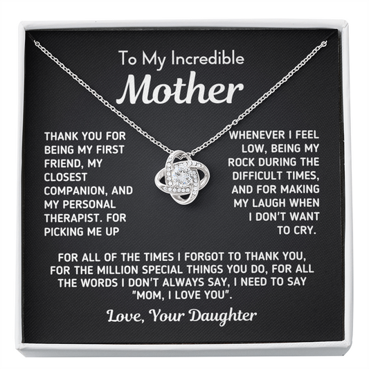 Gift for Mom "The Million Special Things" From Daughter Necklace