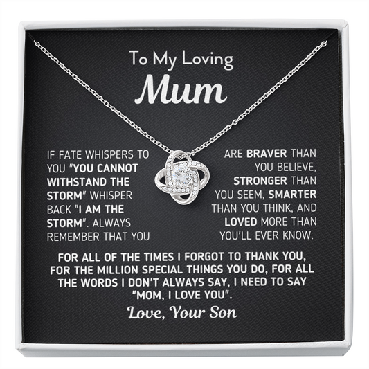 Gift for Mum From Son "I Am The Storm" Necklace