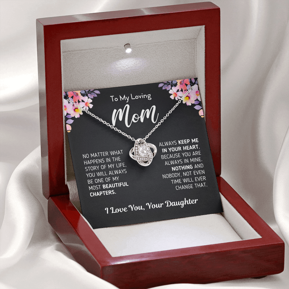 Gift For Mom From Daughter "Always Keep Me In Your Heart" Necklace