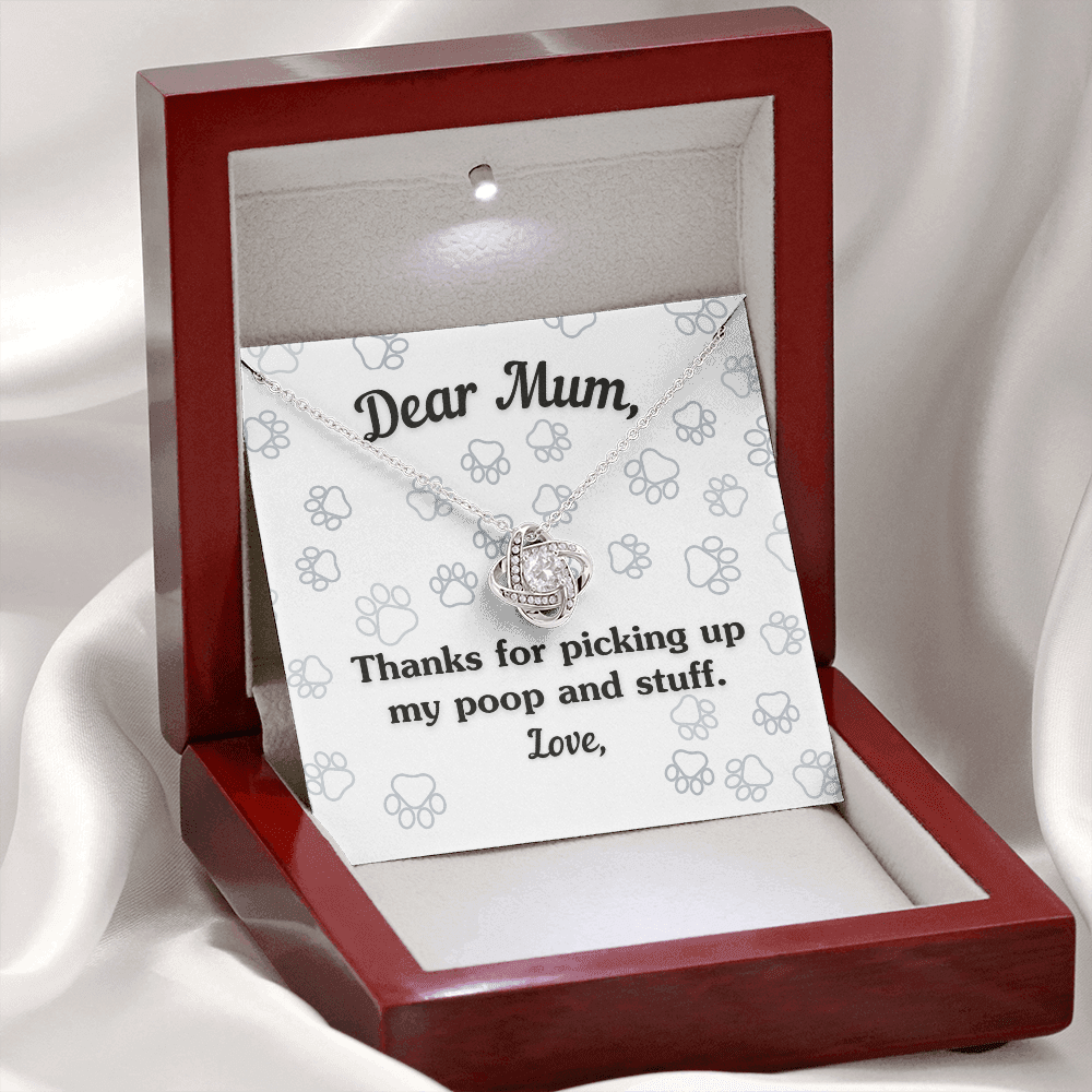 Funny Dog or Cat Mum Necklace and Message Card