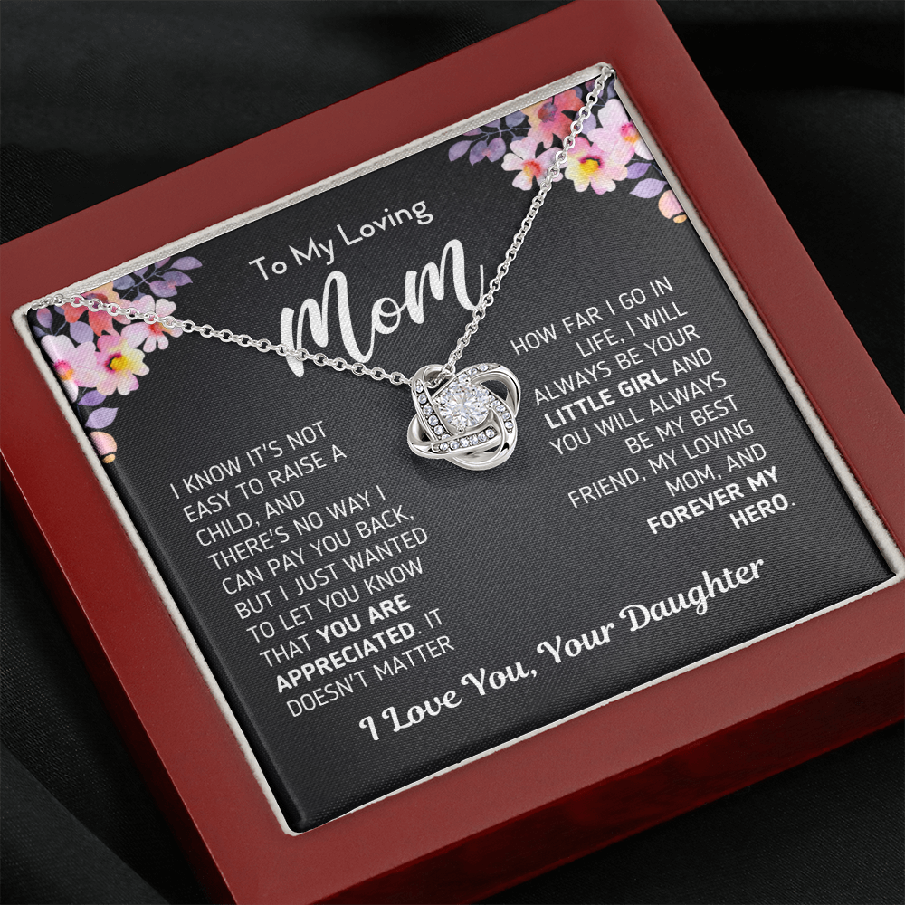 Gift For Mom From Daughter "Forever My Hero" Necklace