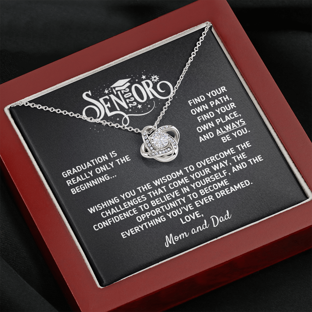 Graduation Gift for Senior 2022 "Only The Beginning Love Mom and Dad" Necklace