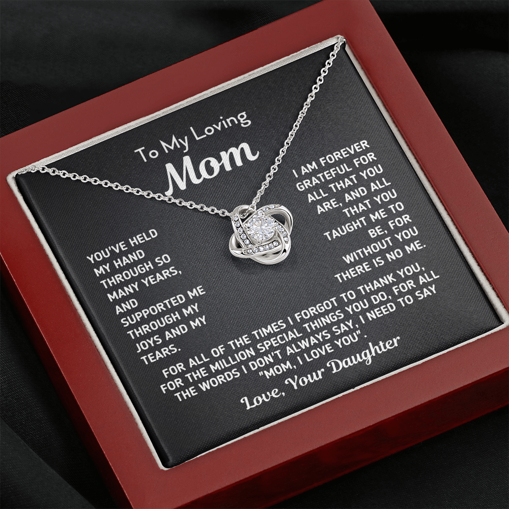 Gift for Mom "You've Held My Hand" From Daughter Necklace