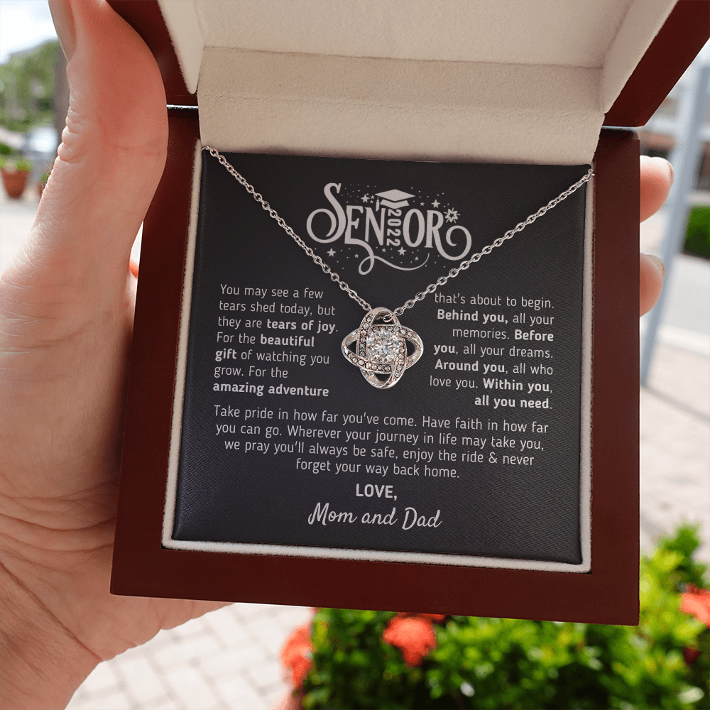 Graduation Gift for Senior 2022 "Tears Of Joy" Love Mom and Dad Necklace
